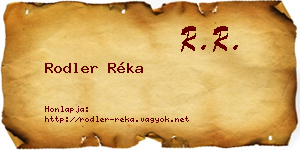 Rodler Réka névjegykártya