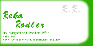 reka rodler business card